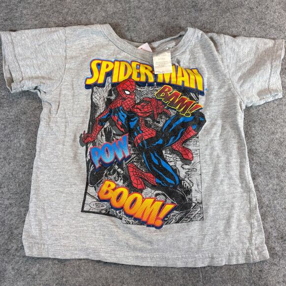 Spider-Man Shirt Toddler 4T Gray Graphic Marvel Superhero Comic Pop Art Tee - Picture 1 of 6